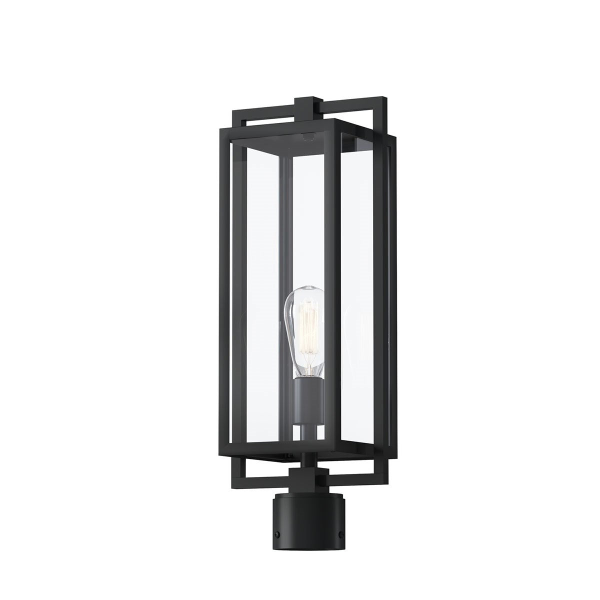Goson One Light Outdoor Post Mount in Black