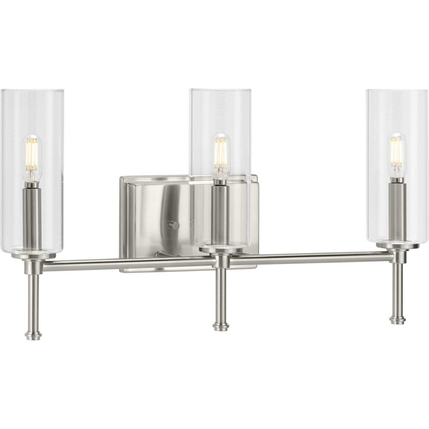 Elara Three Light Bath Bracket in Brushed Nickel