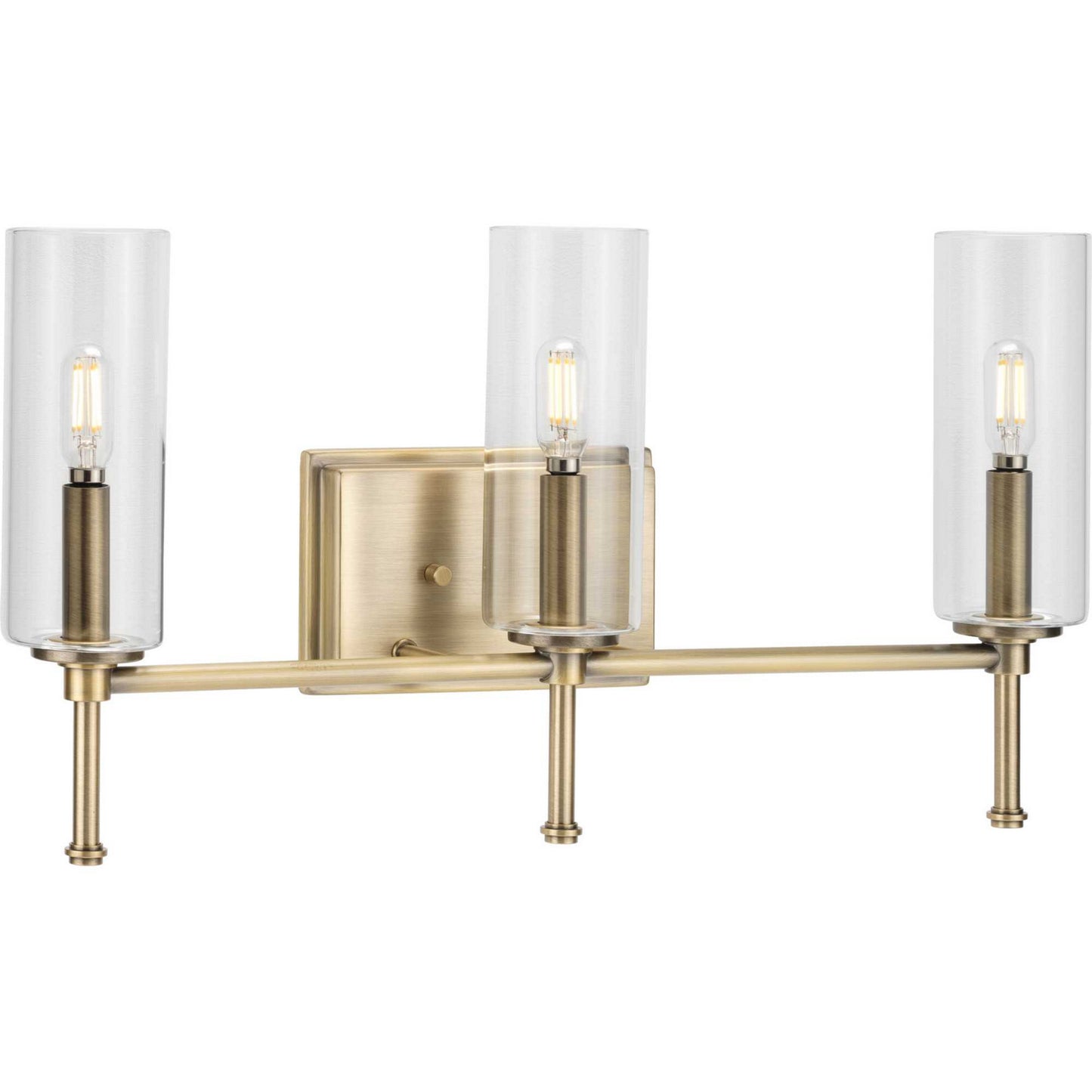 Elara Three Light Bath Bracket in Vintage Brass