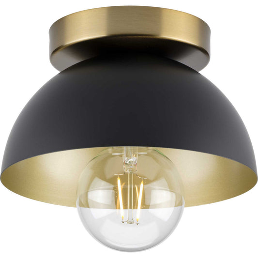 Eva One Light Flush Mount in Matte Black