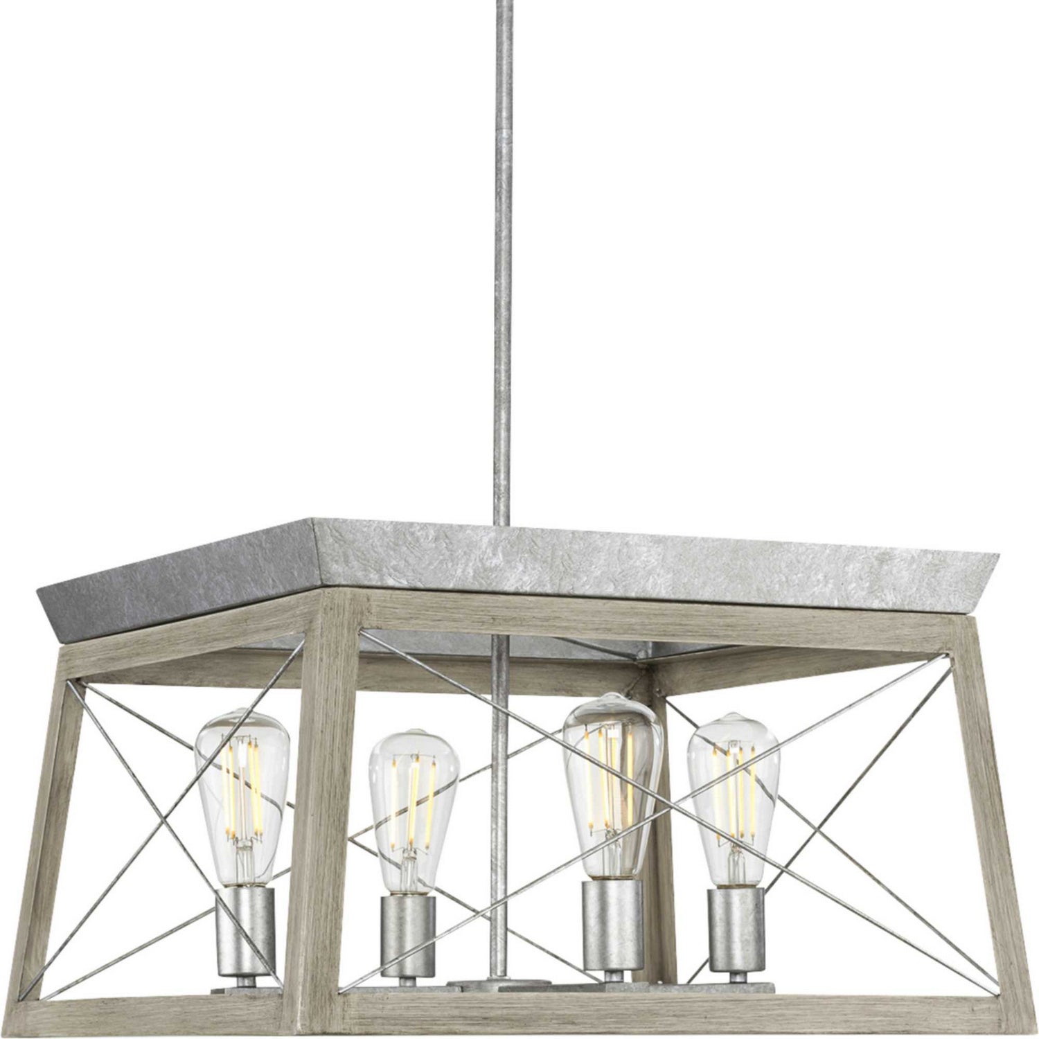 Progress Lighting - P400047-141 - Four Light Chandelier - Briarwood - Galvanized