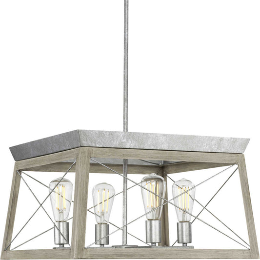 Briarwood Four Light Chandelier in Galvanized