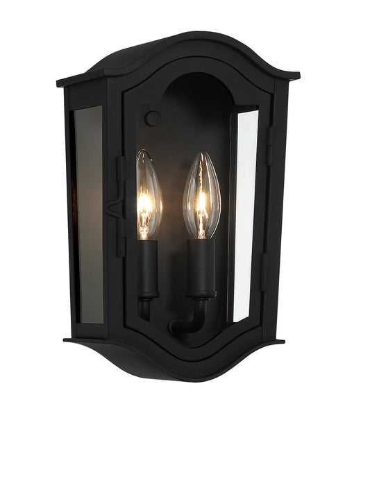 Houghton Hall Two Light Outdoor Wall Mount in Coal