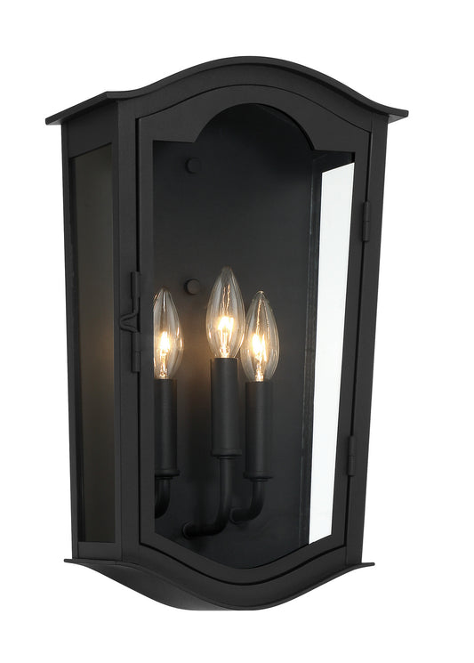 Houghton Hall Three Light Outdoor Wall Mount in Sand Coal