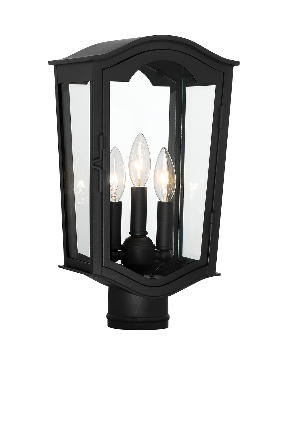 Houghton Hall Three Light Outdoor Post Mount in Sand Coal