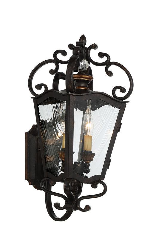 Brixton Ivey Two Light Outdoor Lantern in Sand Coal w/Honey Gold