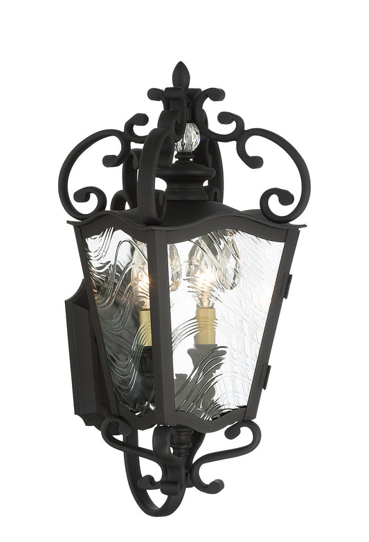 Brixton Ivey Two Light Outdoor Lantern in Sand Coal w/Soft Brass