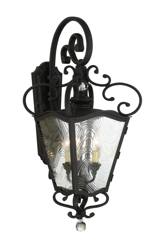 Brixton Ivey Three Light Outdoor Lantern in Sand Coal w/Soft Brass