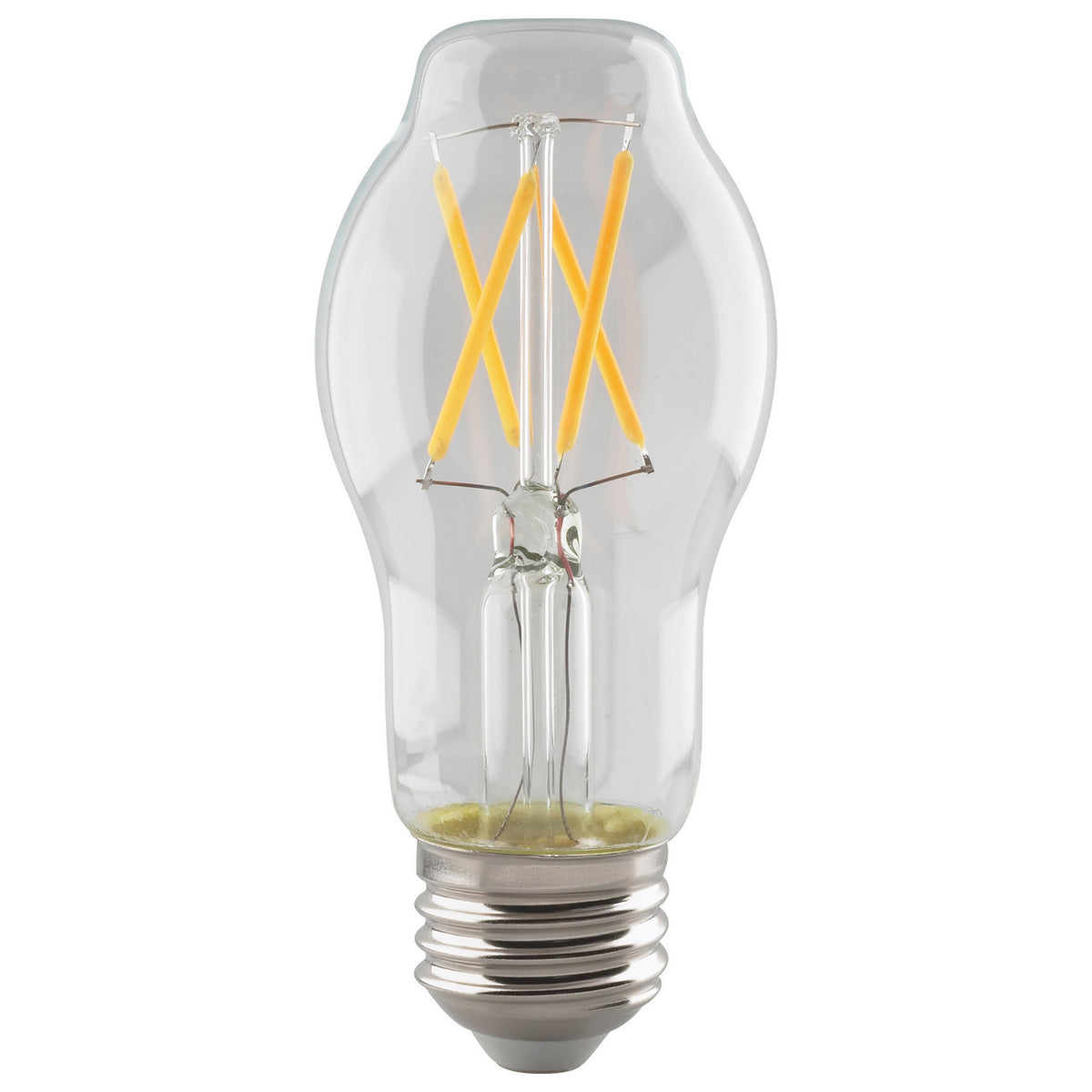 (4-Pack) Satco S11378 8W LED BT15 BT Bulb, E26 Base, 2700K, 800 Lumens, Clear