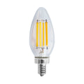 (4-Pack) Satco S11383 8W LED C11 Candle Bulb, E12 Base, 2700K, 760 Lumens, Clear