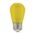 (4-Pack) Satco S8025 1W LED S14 Sign Bulb, E26 Base, 40 Lumens, Transparent Yellow