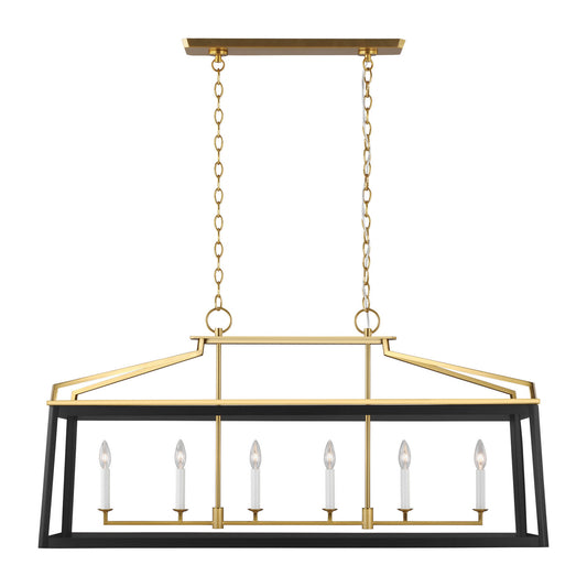 Carlow Six Light Linear Lantern in Midnight Black