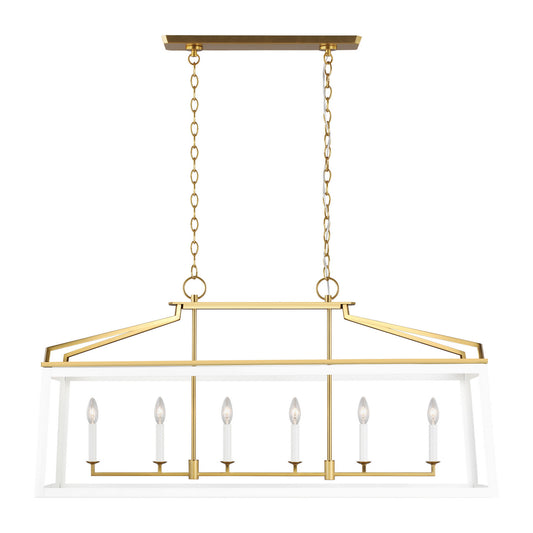 Carlow Six Light Linear Lantern in Matte White