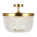 Summerhill Six Light Semi Flush Mount in Burnished Brass