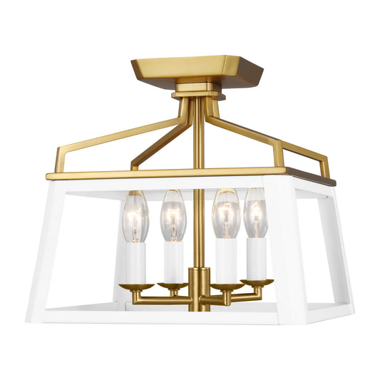 Carlow Four Light Flush Mount in White Matte