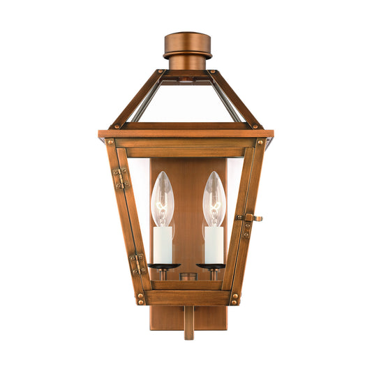 Hyannis Two Light Wall Lantern in Natural Copper