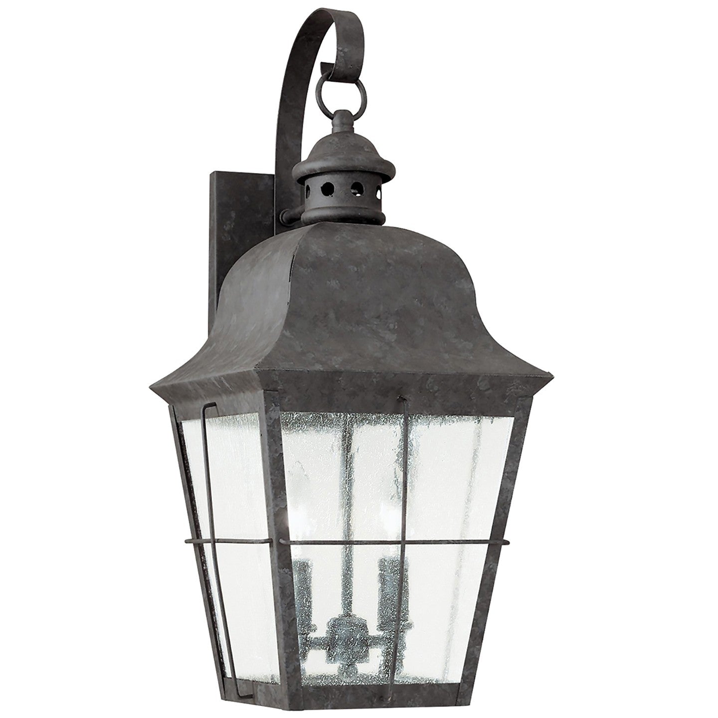 Chatham Two Light Outdoor Wall Lantern in Oxidized Bronze