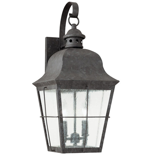 Chatham Two Light Outdoor Wall Lantern in Oxidized Bronze