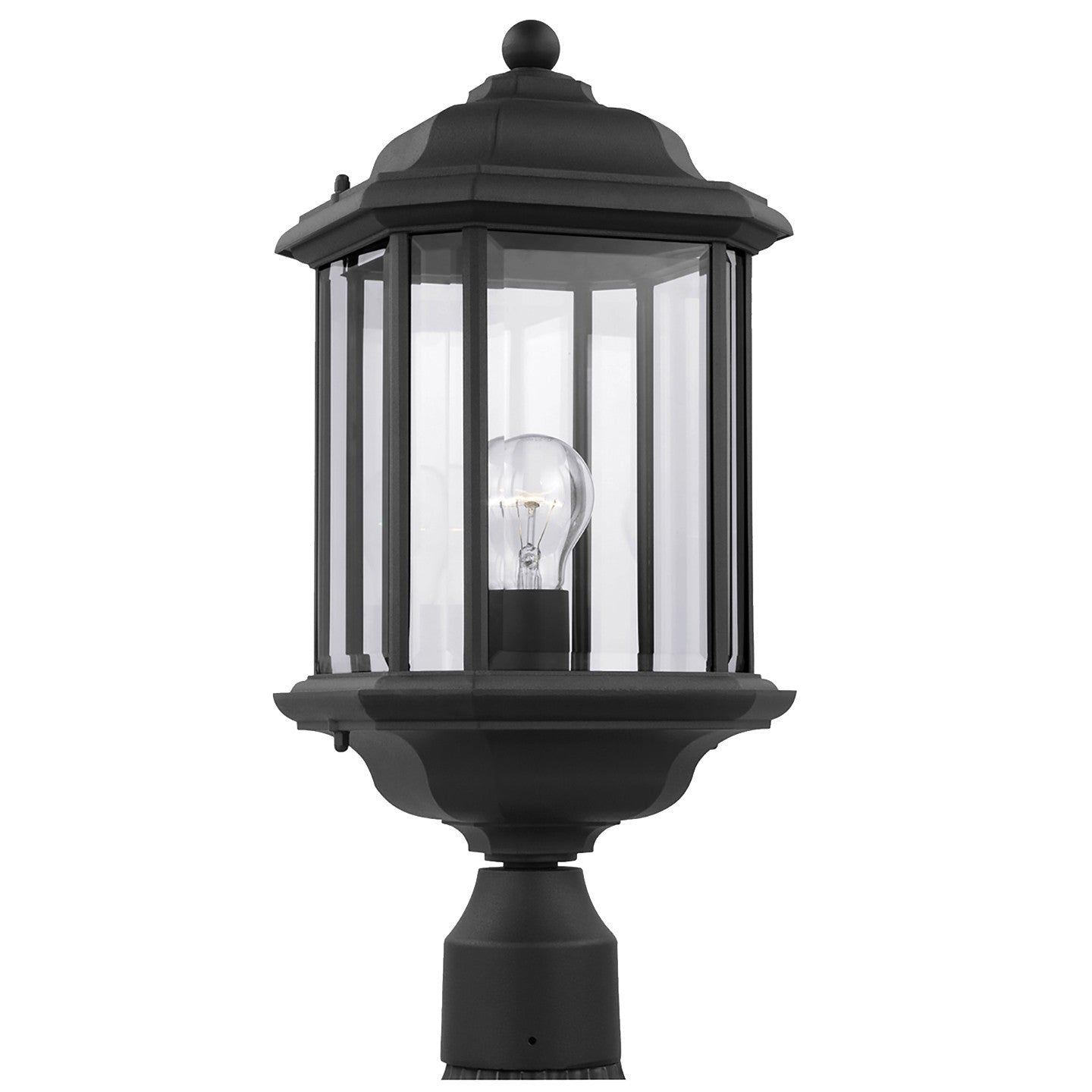 Kent One Light Outdoor Post Lantern in Black