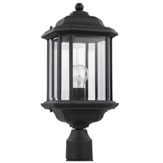 Kent One Light Outdoor Post Lantern in Black