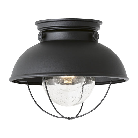 Sebring One Light Outdoor Flush Mount in Black