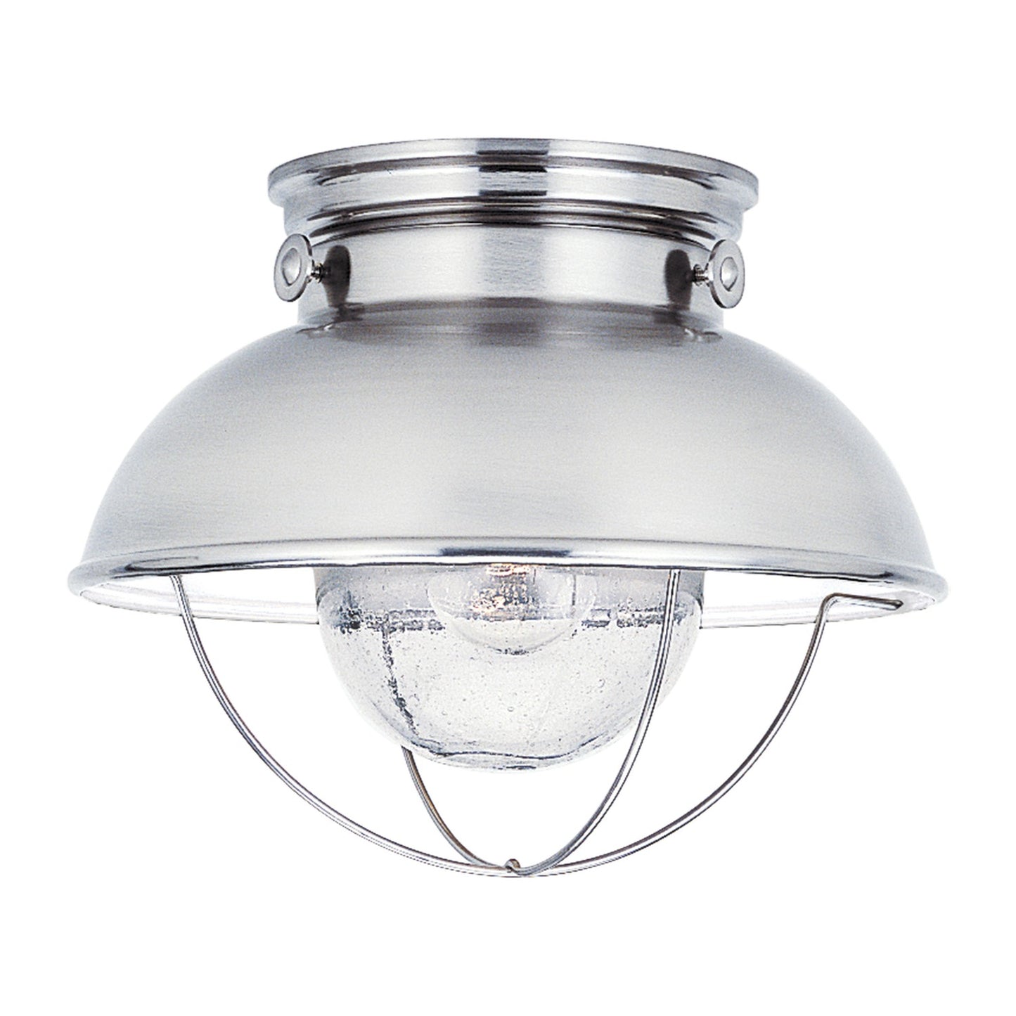 Sebring One Light Outdoor Flush Mount in Brushed Stainless