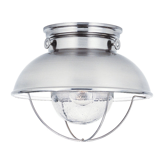 Sebring One Light Outdoor Flush Mount in Brushed Stainless