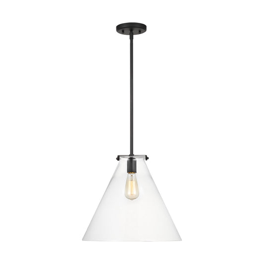 Kate One Light Pendant in Midnight Black
