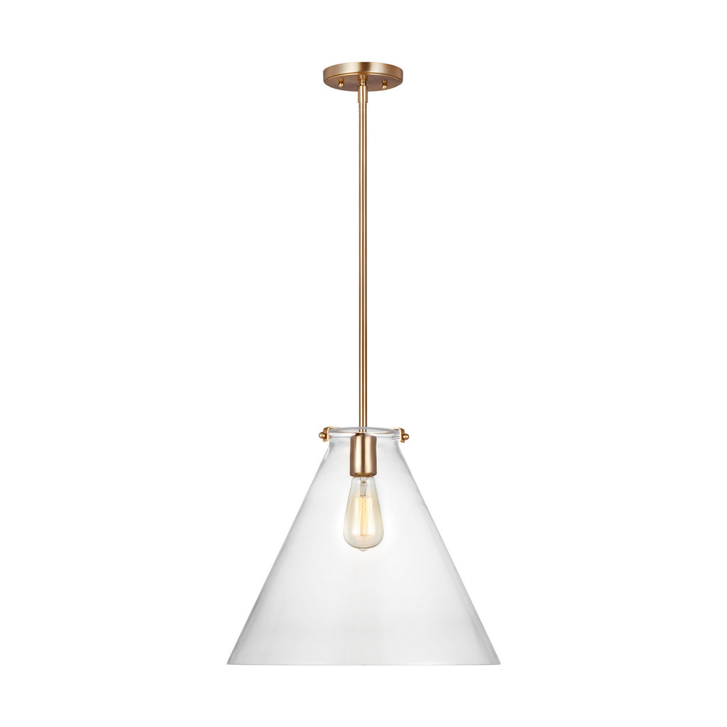 Kate One Light Pendant in Satin Brass