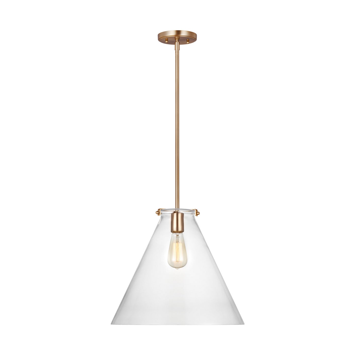 Kate One Light Pendant in Satin Brass