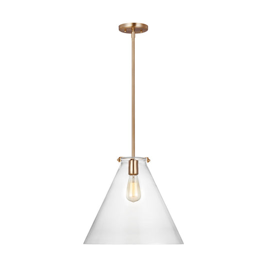 Kate One Light Pendant in Satin Brass