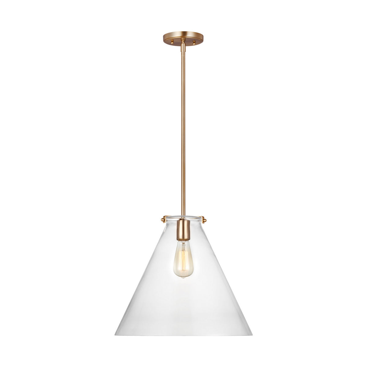 Kate One Light Pendant in Satin Brass