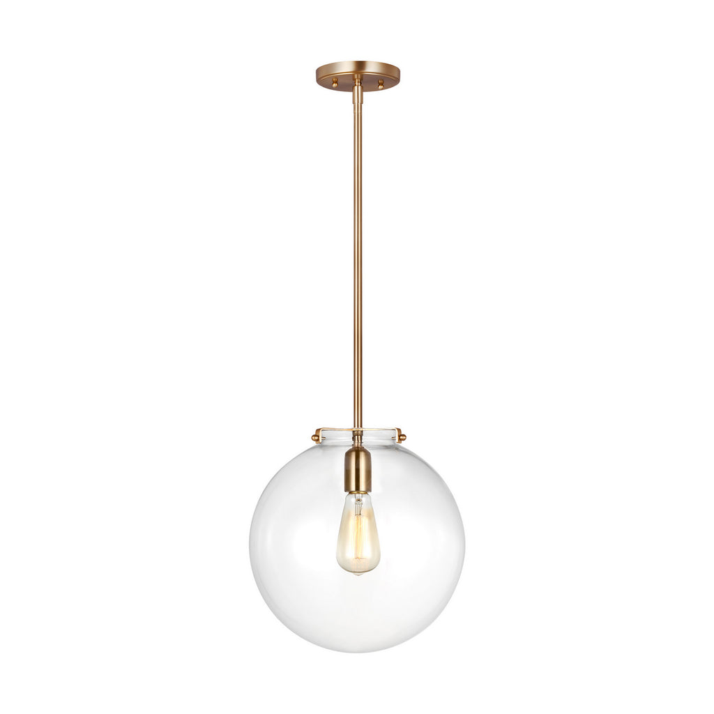 Kate One Light Pendant in Satin Brass