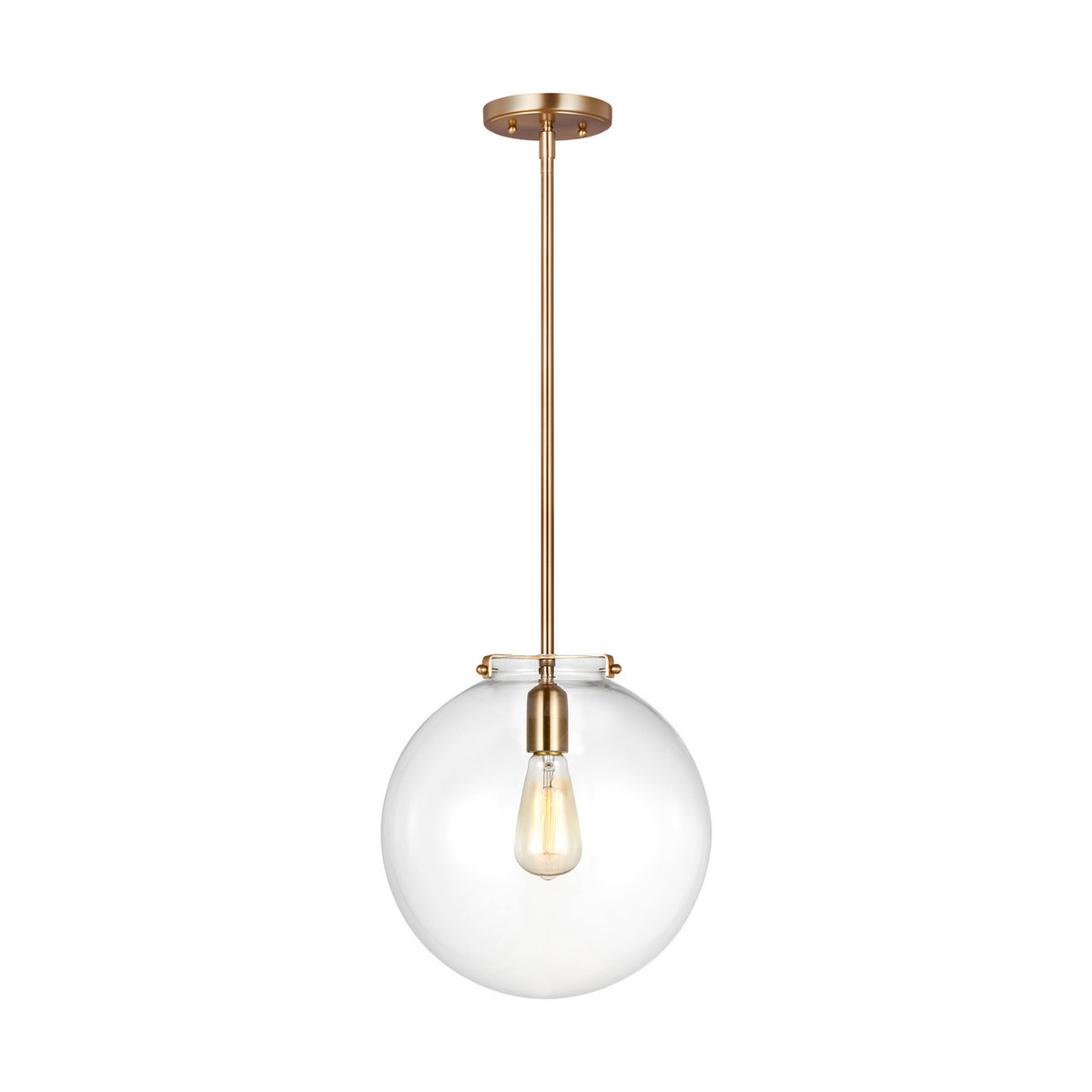 Kate One Light Pendant in Satin Brass