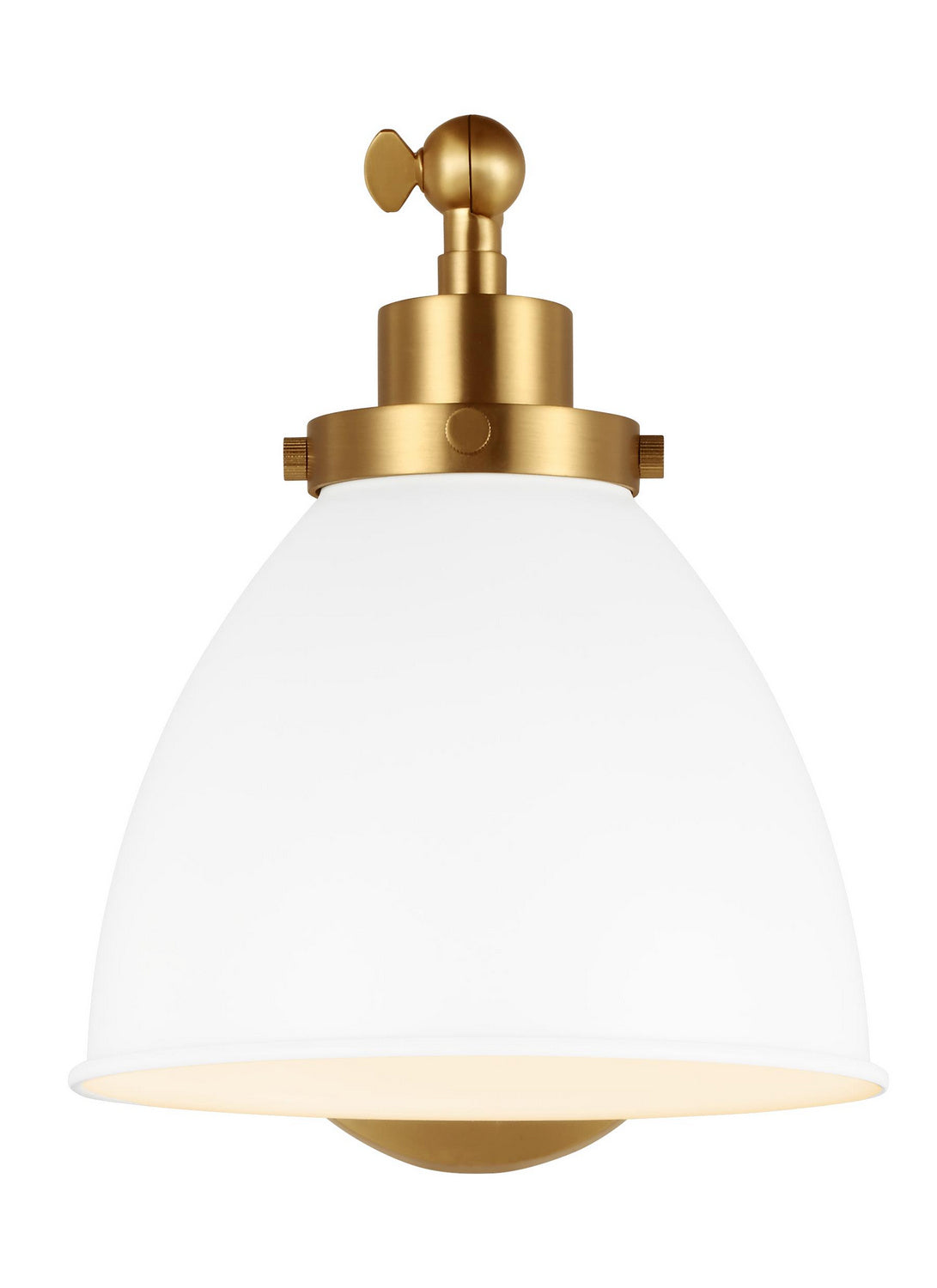 Wellfleet One Light Wall Sconce in Matte White and Burnished Brass