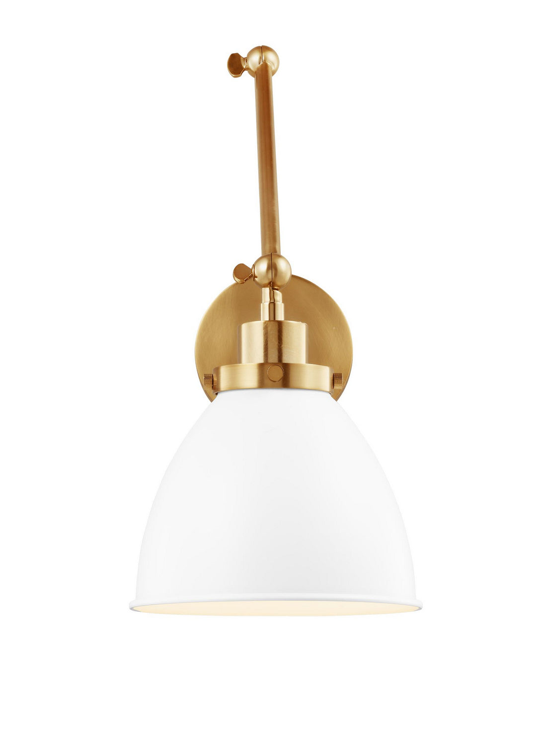 Wellfleet One Light Wall Sconce in Matte White and Burnished Brass