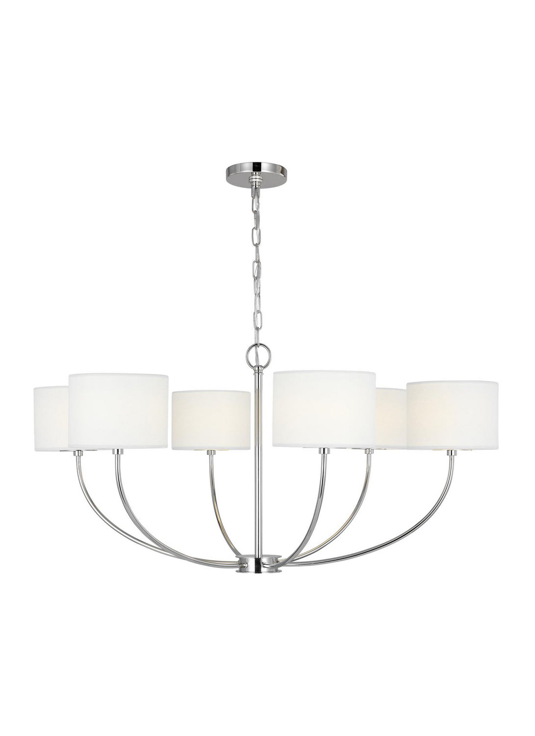 Sawyer Six Light Chandelier in Polished Nickel