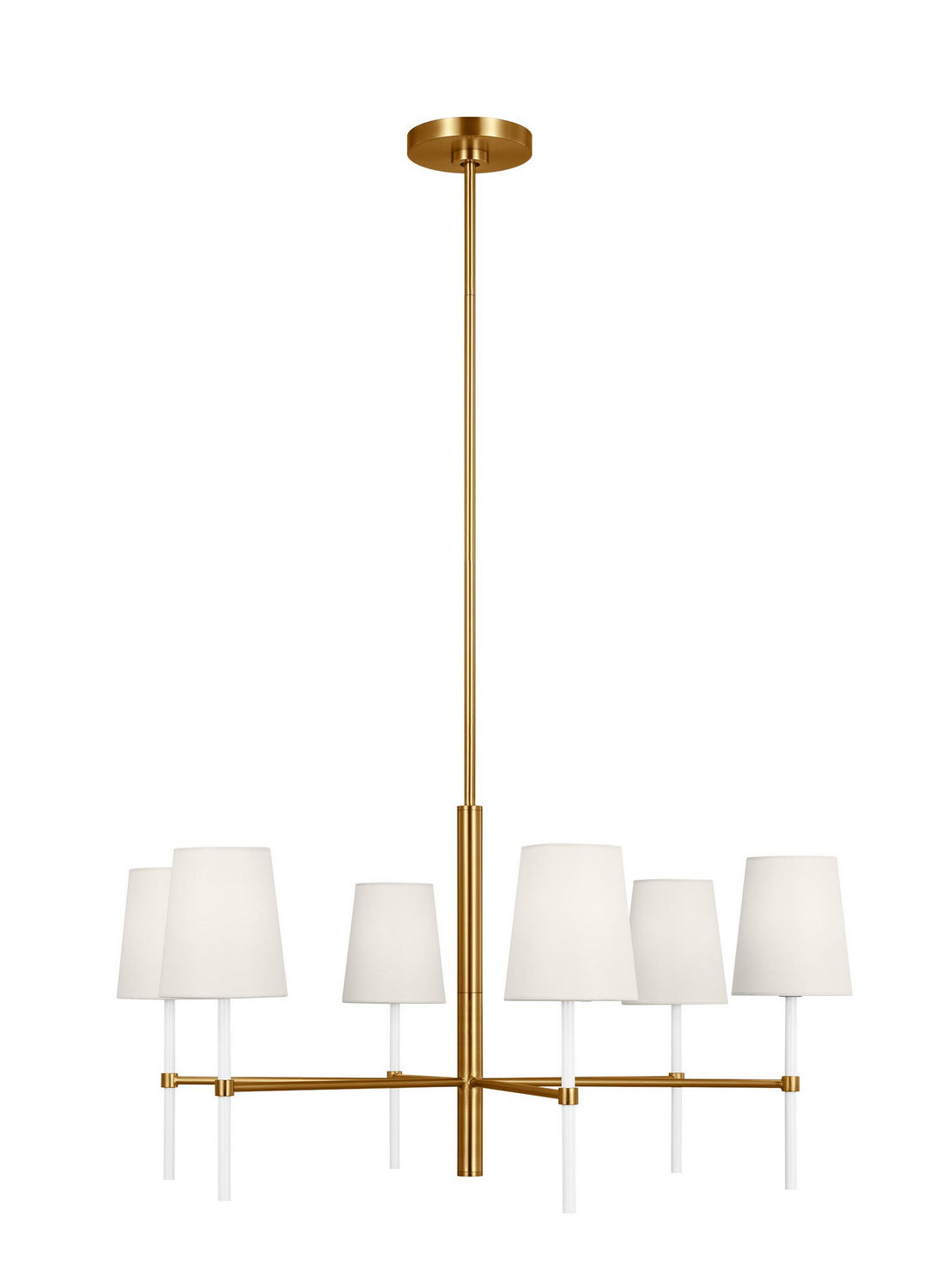 Monroe Six Light Chandelier in Burnished Brass