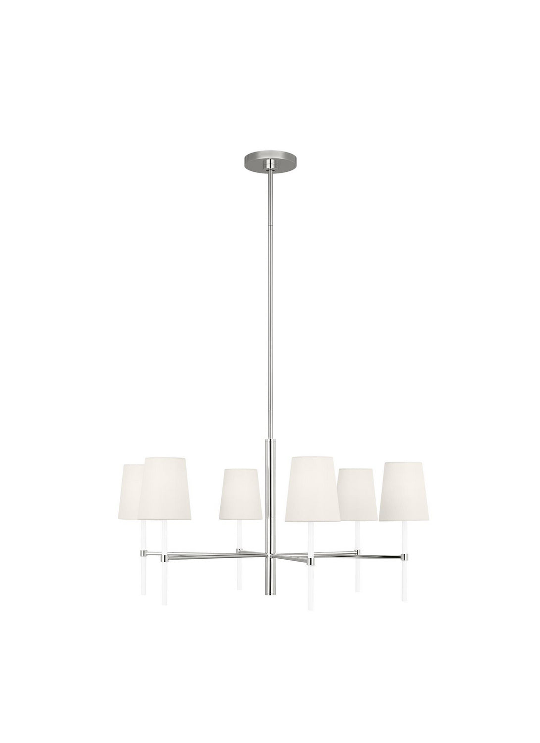 Monroe Six Light Chandelier in Polished Nickel