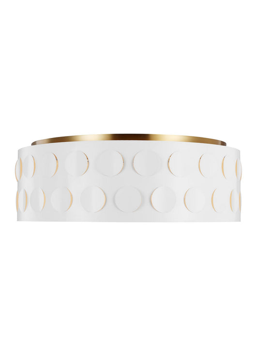 Dottie Four Light Flush Mount in Burnished Brass