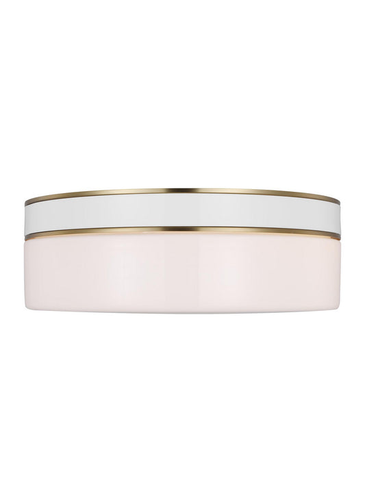 Monroe Two Light Flush Mount in Burnished Brass