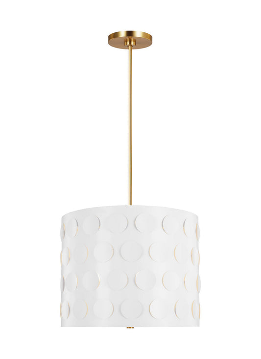 Dottie Three Light Pendant in Burnished Brass