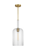 Monroe One Light Pendant in Burnished Brass