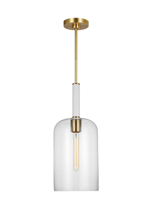 Monroe One Light Pendant in Burnished Brass