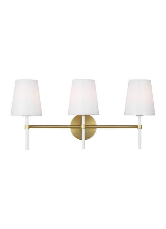 Monroe Three Light Vanity in Burnished Brass