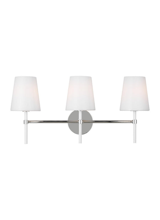 Monroe Three Light Vanity in Polished Nickel