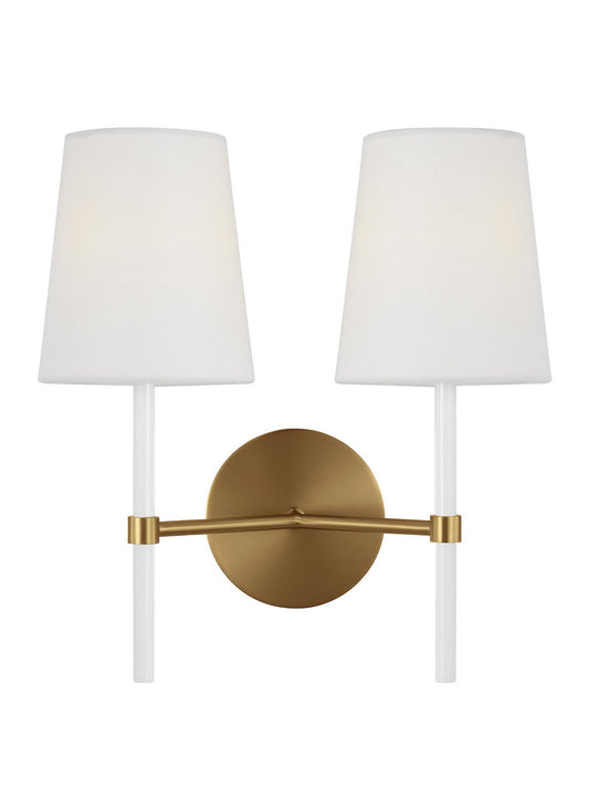 Monroe Two Light Wall Sconce in Burnished Brass