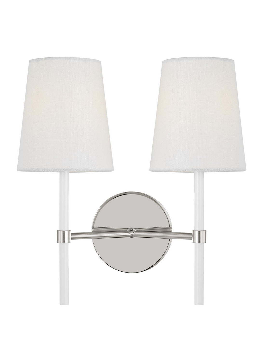 Monroe Two Light Wall Sconce in Polished Nickel