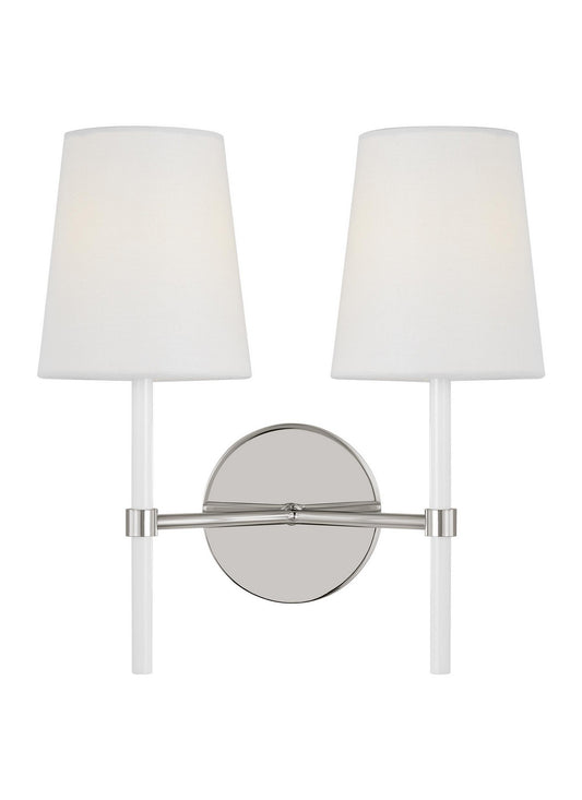 Monroe Two Light Wall Sconce in Polished Nickel