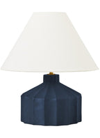 Veneto One Light Table Lamp in Matte Medium Blue Wash